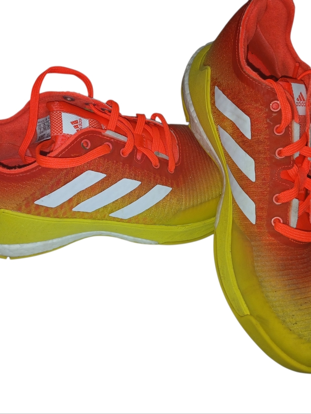 Adidas Crazy Flight Volleyball Shoes Yellow Orange H04940 Women's  SIZE 7 Ship - Picture 3 of 5